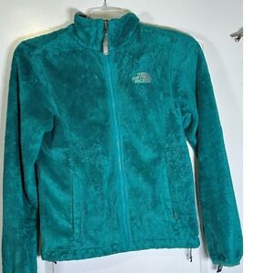 The North Face Fleece Jacket Full Zip Teal Green‎ Outdoorsy Cozy Size Small Hike